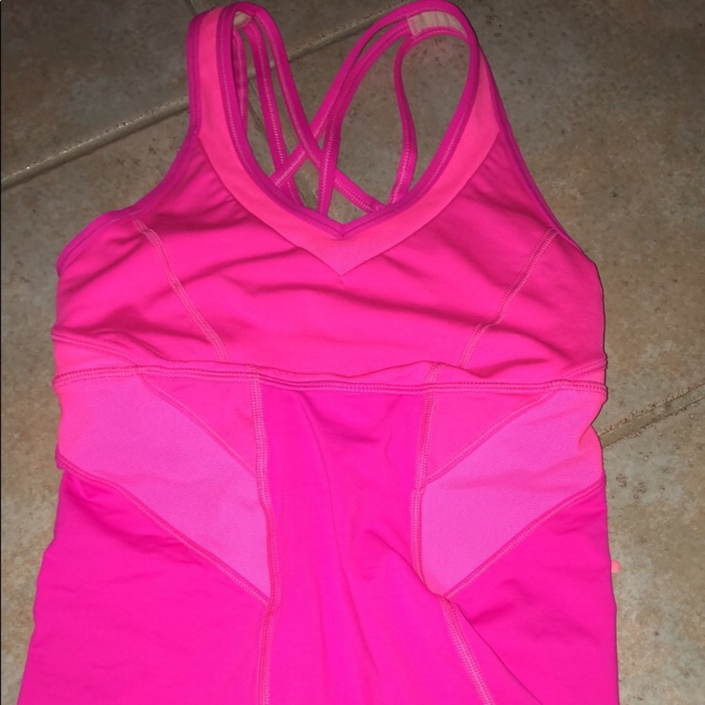 bright pink lulu lemon tank top!!